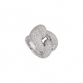 White Gold Diamond Knot Ring White Gold Diamond Knot Ring